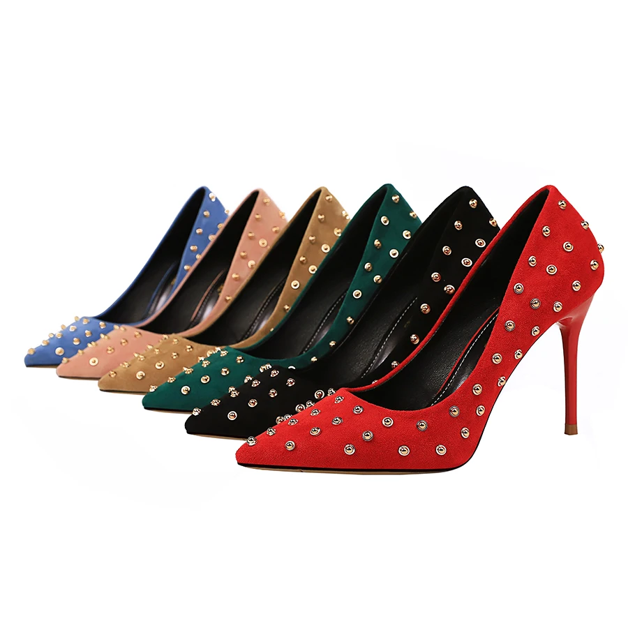 Туфли лодочки для девочек модный волнующий вечеринок Тонкий металлический