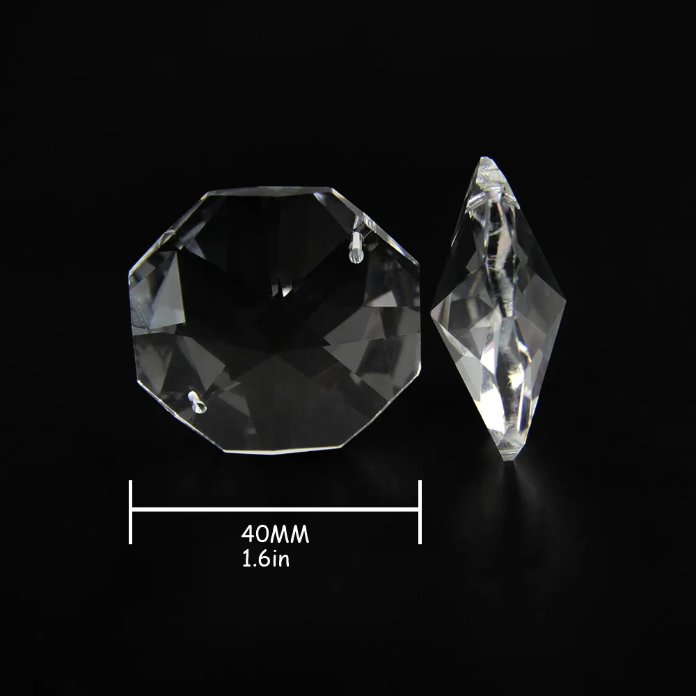 2 шт. два отверстия 40 мм хрустальные Восьмиугольные бусины |