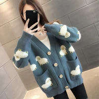 knitting cardigan womens clothing in 2021 the new han edition loose with a western style in the spring and autumn sweater