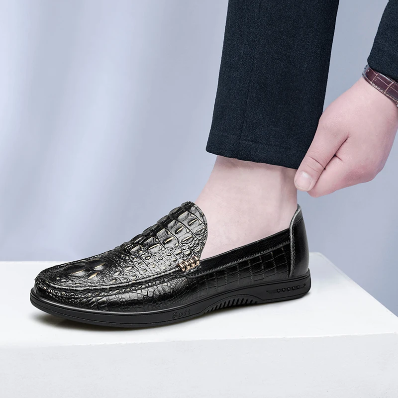 

Лоферы Для мужчин из натуральной кожи мужские туфли-мокасины Для мужчин Мокасины; Водонепроницаемые Мокасины без застежки Для мужчин s; Лоф...