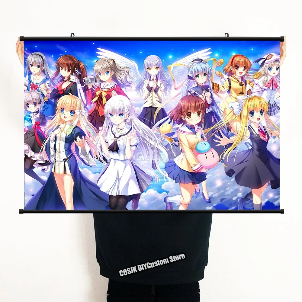 

HOT Anime Angel Beats! Yusa Shiina Nakamura Yuri Tachibana Kanade Poster Wall Scroll Home Decor HD Wall Post Collection Art Gift