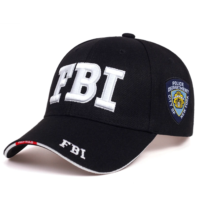 Кепка унисекс бейсболка с вышивкой ФБР регулируемая в стиле хип хоп для мужчин и