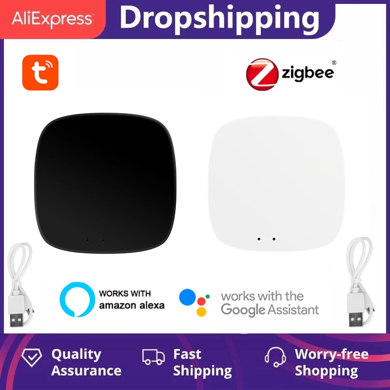 

Tuya Zigbee 3.0 Smart Hub Wired Gateway Bridge 2.4G WIFI For App Voice Remote Control Works With Alexa Google Home Assistant