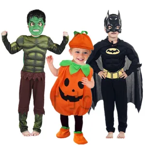 cross border childrens halloween cute pumpkin baby clothing cosplay black bat man the hulk costume giant masquerade costume free global shipping
