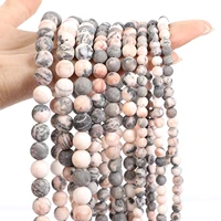 natural stone bracelet 8mm frosted pink zebra loose beads for jewelry diy making bracelet necklace present accessories self use