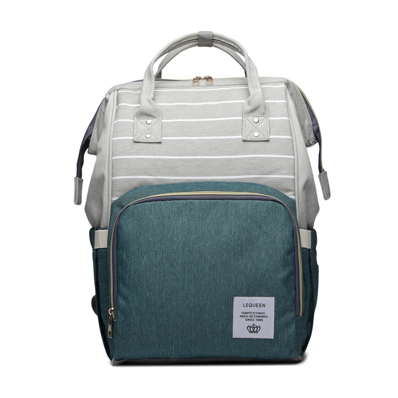 Lequeen-Bolsa de pa&ntilde;ales a rayas, bolsa de lactancia, mochila colorida para pa&ntilde;ales de beb&eacute;, env&iacute;o directo-3