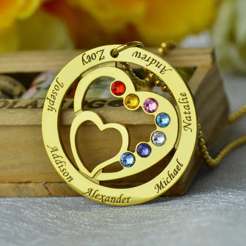 Индивидуальное ожерелье 2 ожерелья в форме сердца серебро 925 для женщин камень