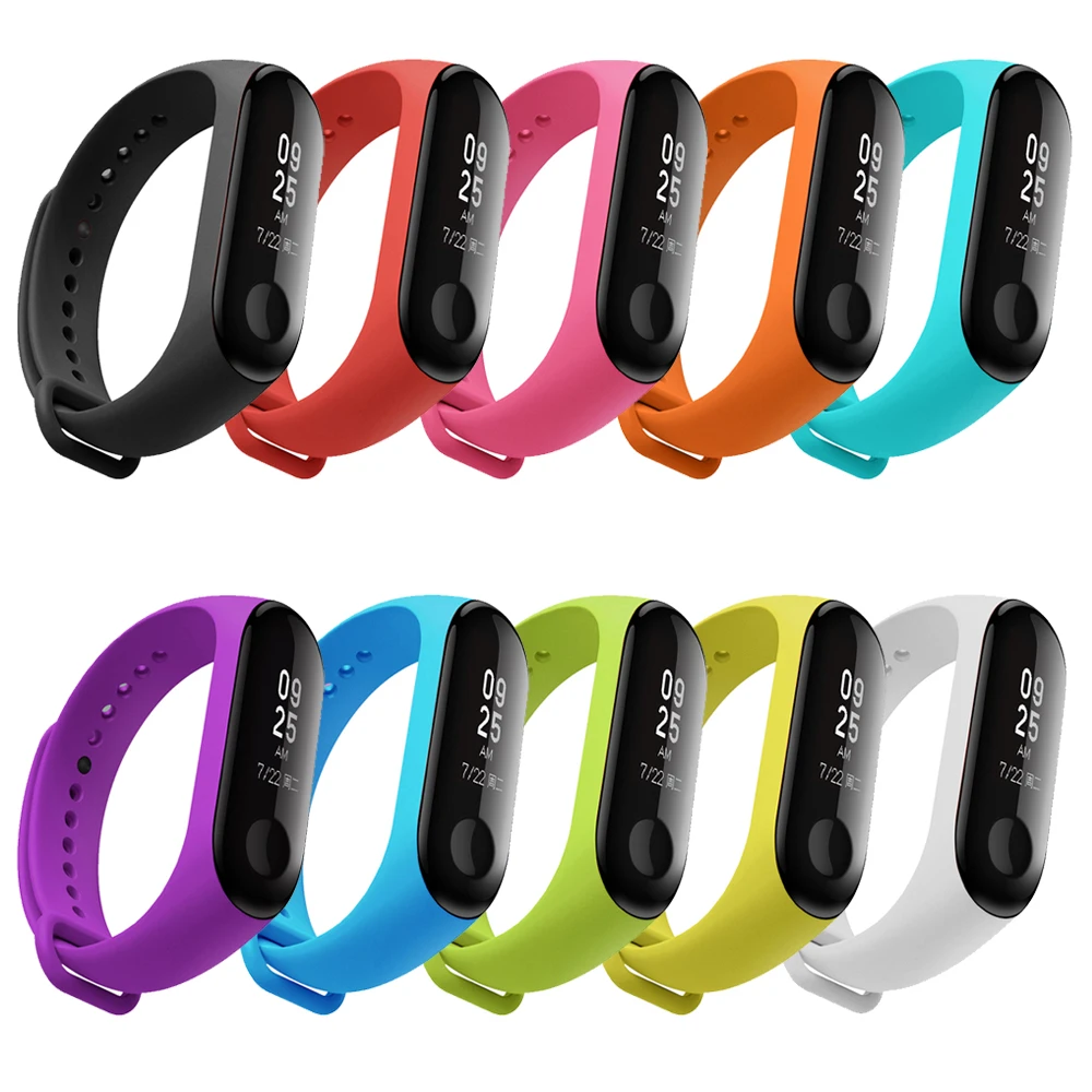 Браслет Mi Band 3 для Xiaomi ремешок браслет Сменные многоцветные силиконовые