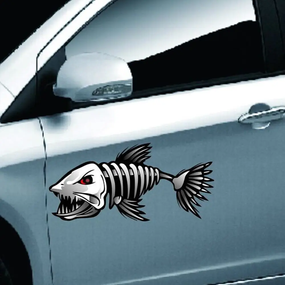 2 шт. скелет рыбные кости виниловая наклейка каяк рыболовные лодки автомобильная
