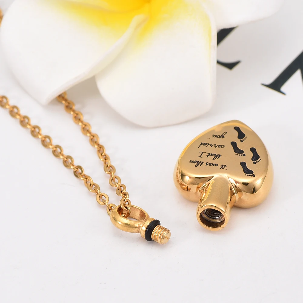 IJD8466 нержавеющая сталь кремации отпечаток сердца памятный кулон для праха