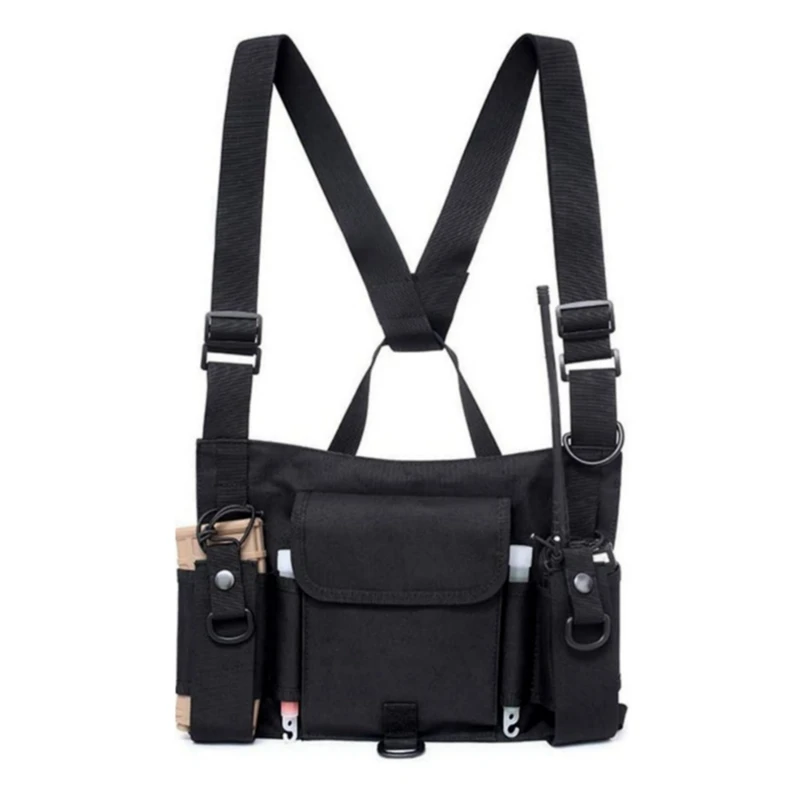 Нагрудная Передняя сумка для рации регулируемая нагрудная переноски жилет в