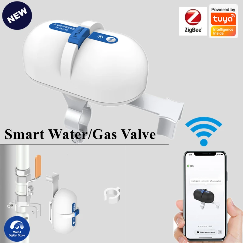 

Умный клапан Tuya для умного дома, автоматический клапан для воды и газа, работает с Alexa Google Home Smart Life ZigBee, требуется ЕС/США/Великобритания