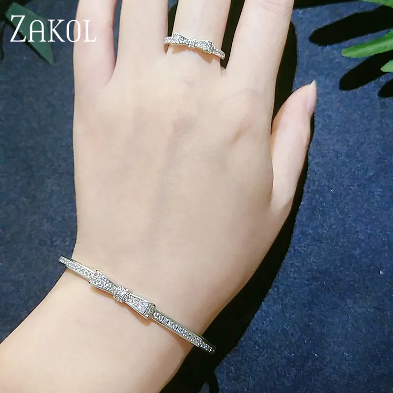 ZAKOL винтажный микро инкрустация кубического циркония блестящий Классический