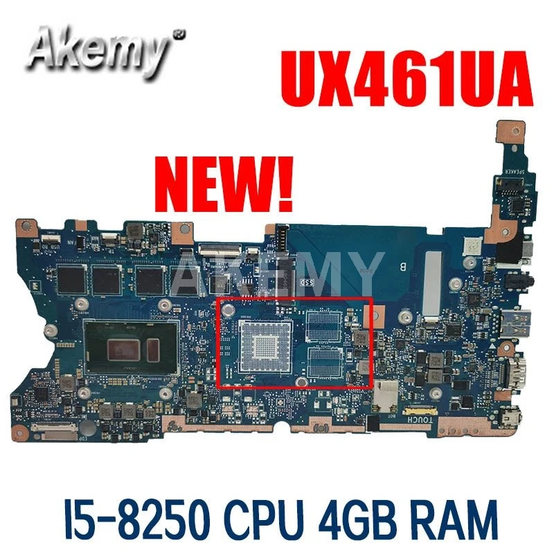 Verkaufen Akemy UX461UA Motherboard Mainboard REV 2,1 Für ASUS UX461UN UX461 UX461U UX461UA Motherboard W/ I5-8250 CPU 4GB RAM