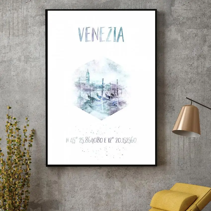 

Grand Canal Coordinates Art canvas poster home decoration painting frameless
