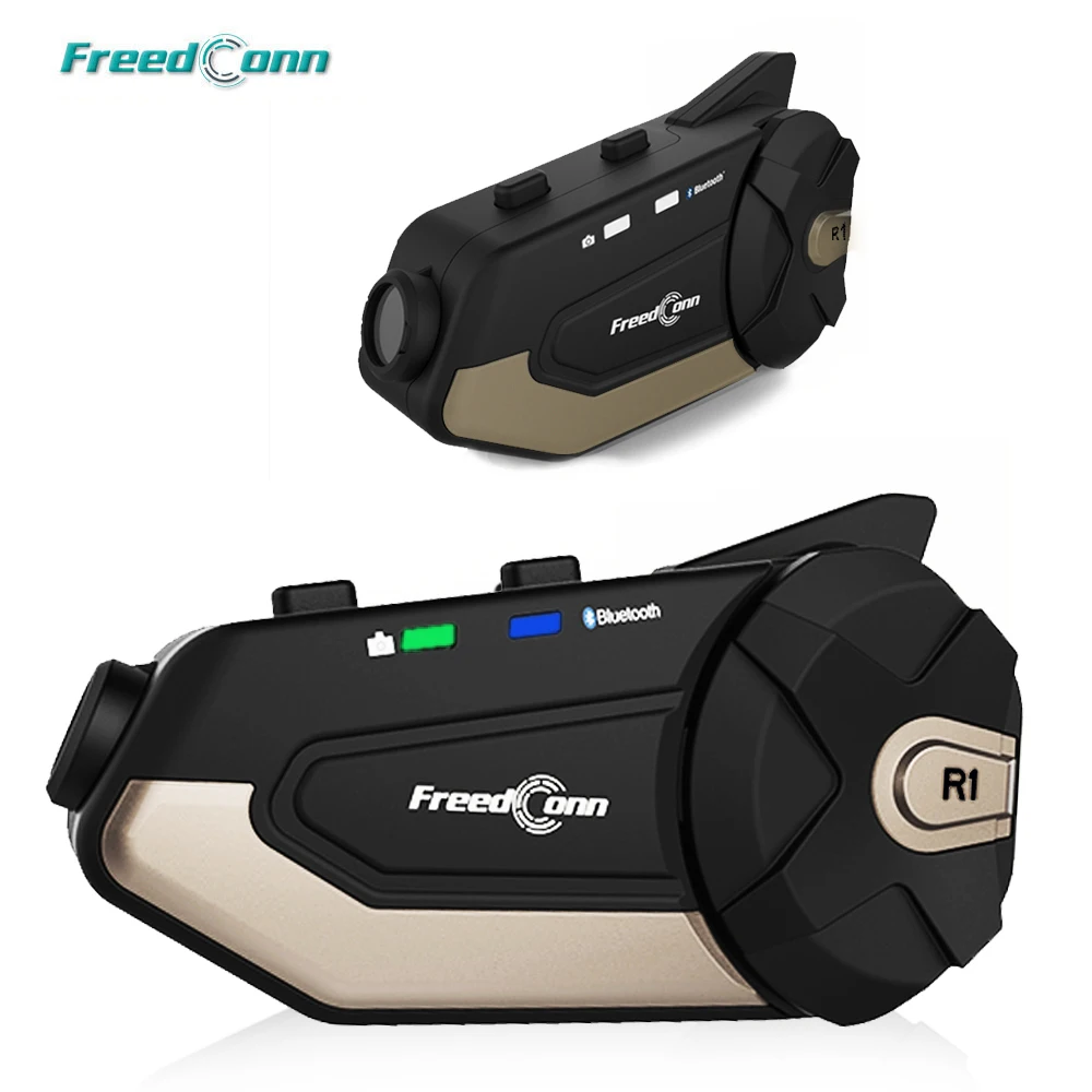 Мотогарнитура FreedConn R1 1500 мАч Wi Fi Bluetooth 4 1 HD 1080P|Наушники для шлемов| |