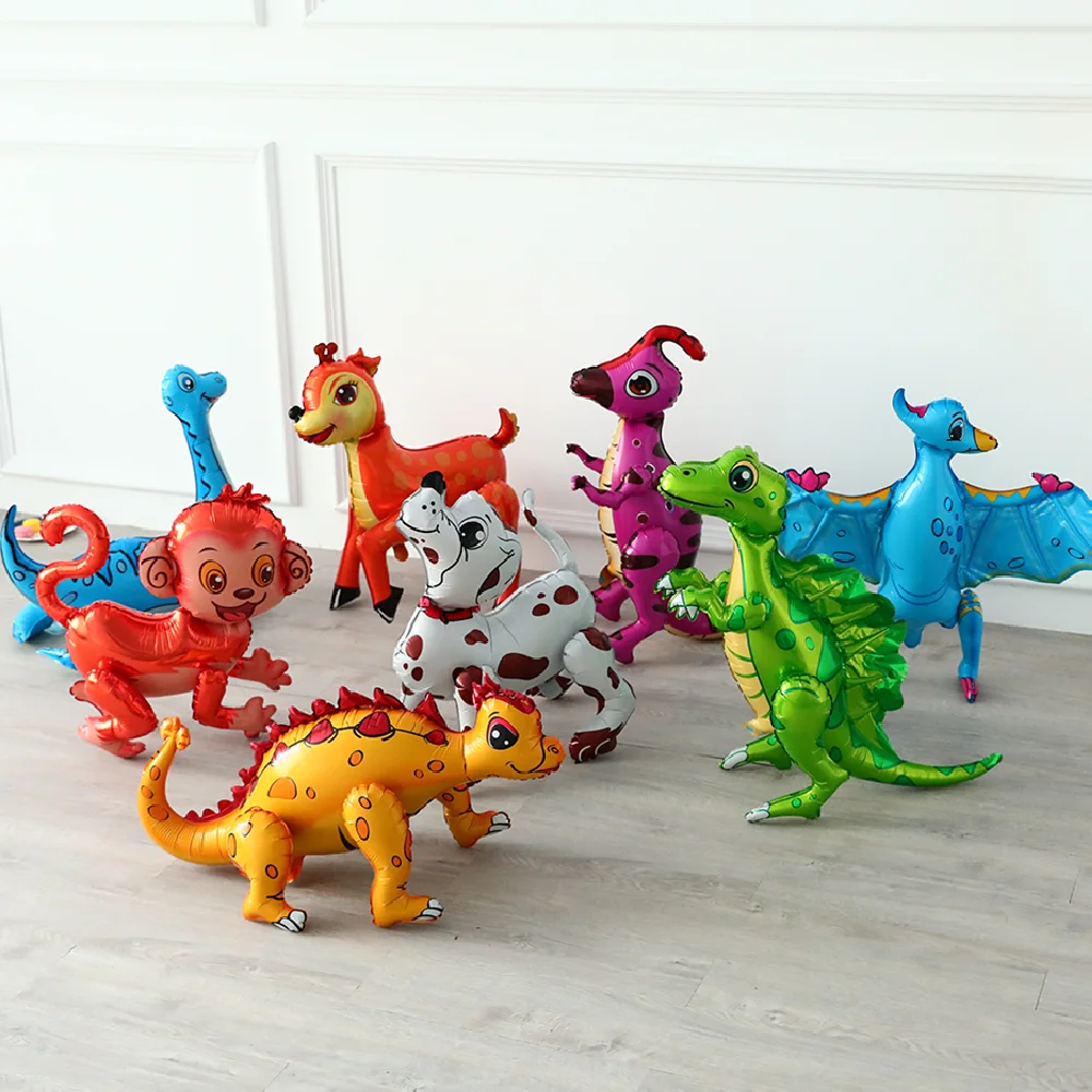 1 шт. 4D воздушные шарики в виде животных для прогулок форме динозавра собаки или