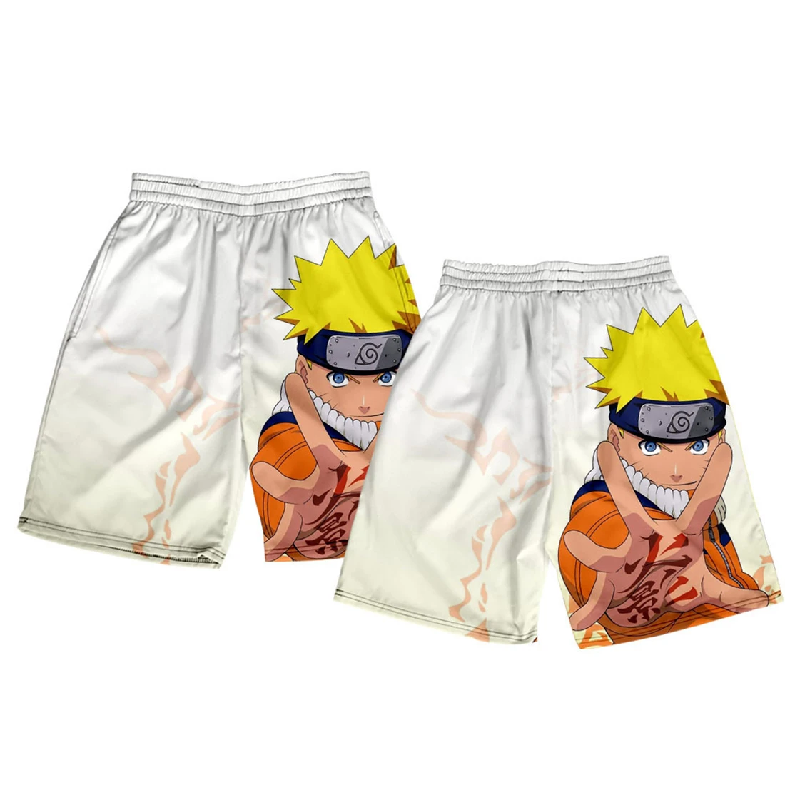 

ATSUNSET Konoha Ninja Uzumaki Anime Print Shorts Men Harajuku Streetwear Shorts Summer Hawaii Fashion Bottoms