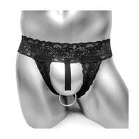 wet look lace mens open crotch underwear thongs g strings with cock ring male sexy gay sissy tanga jockstrap