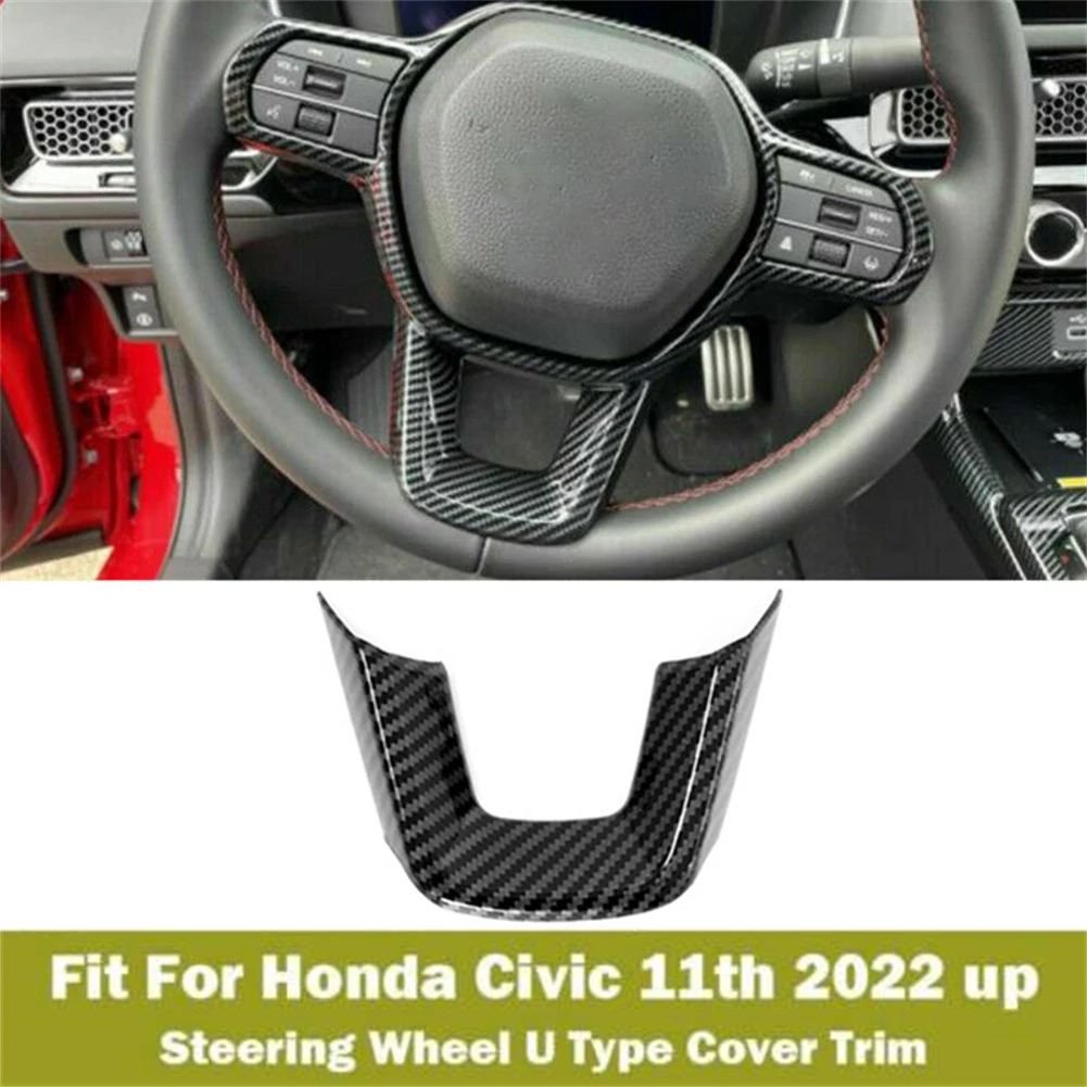 

22 Types For Honda 11 Generation Civic Steering Wheel Decoration Paste Sequins Frame Interior Decoration Trim (carbon Fiber)