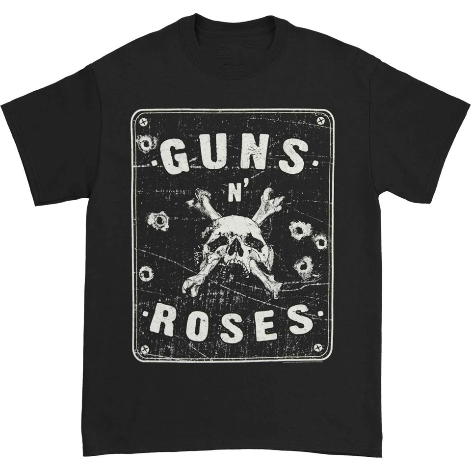 Guns N Roses мужской уличный знак Спенсер футболка Черная Ретро |