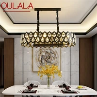 oulala black chandelier rectangle fixtures modern creative branch crystal pendant lamp light home led for decoration