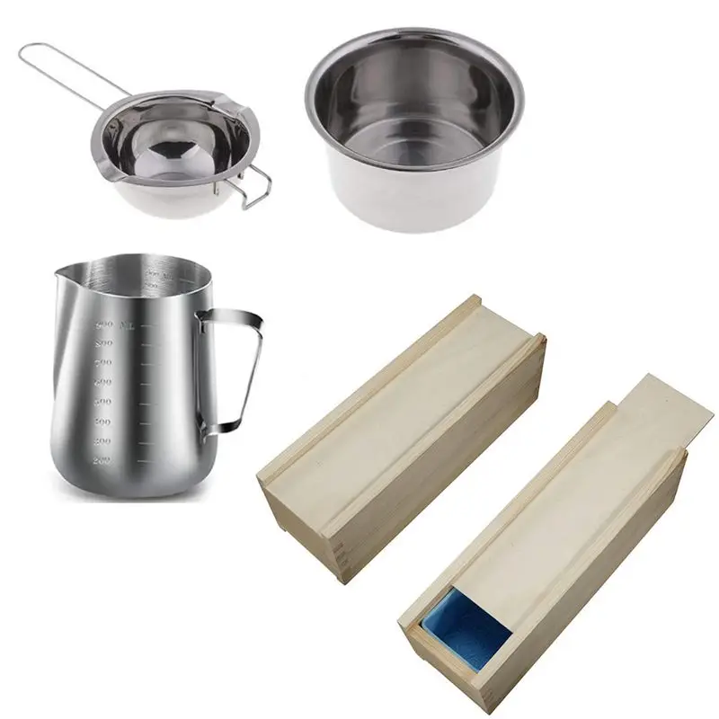 Новейший 1 набор кусок мыла для резки пресс-форм деревянный и шт. ложка смешивания