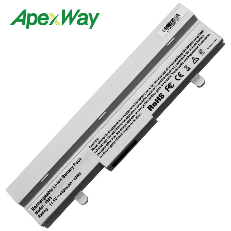 Apexway 11 1 v Новая батарея для ноутбука белая 4400mAh Asus Eee ПК AL31 1005 AL32 ML32 1001P 1001HA 1101HA|battery