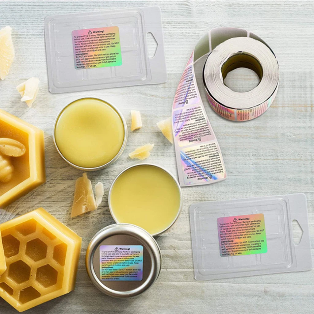 

500 Candle Warning Stickers Labels Safety for Soy Wax Candle Making Tins Jar