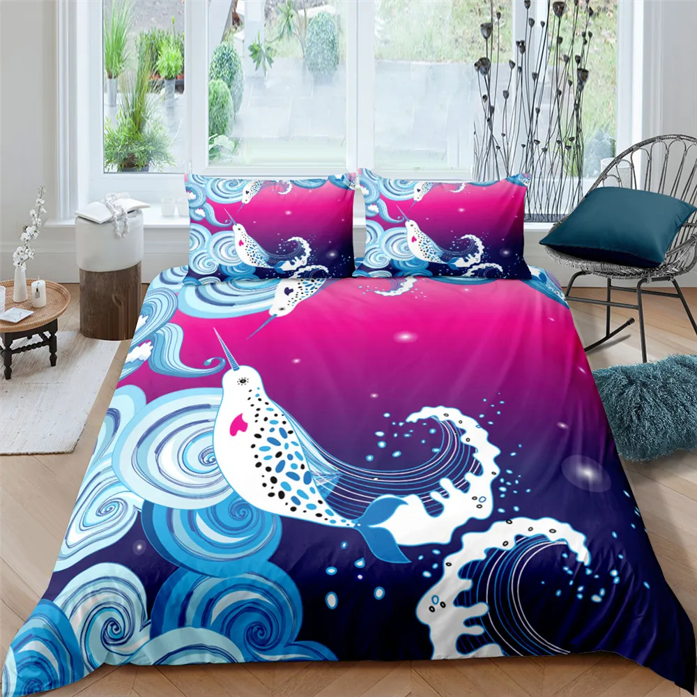 

Luxury Bedding Set Wave Printing Single Twin King Queen Size Quilt Duvet Cover And Pillowcase 2/3pcs
