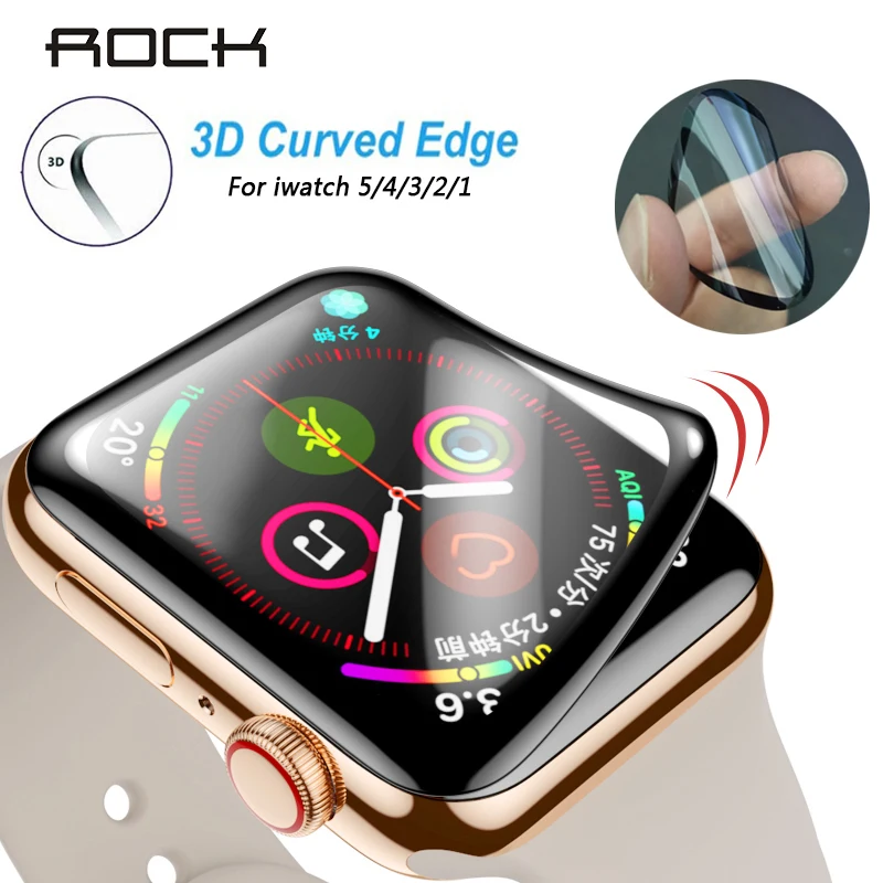 Защитная пленка ROCK подходит для Apple Watch 38 мм 40 42 44 3D из стекловолокна iwatch серии