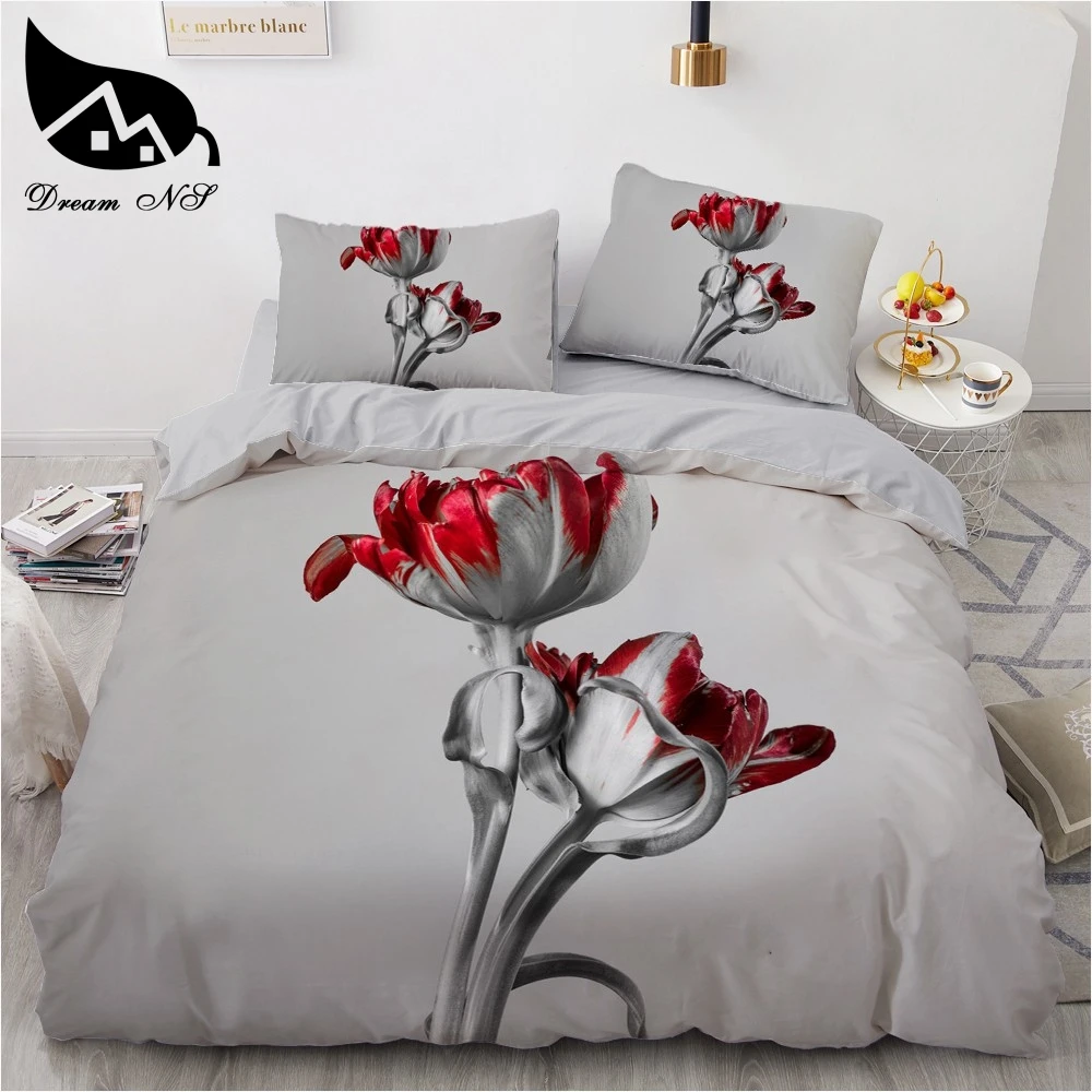

Dream NS 3D Big Red Rose Rose Flower Floral Bedding Sets Wedding Duvet Cover Sheet Pillow Cases Bed Set