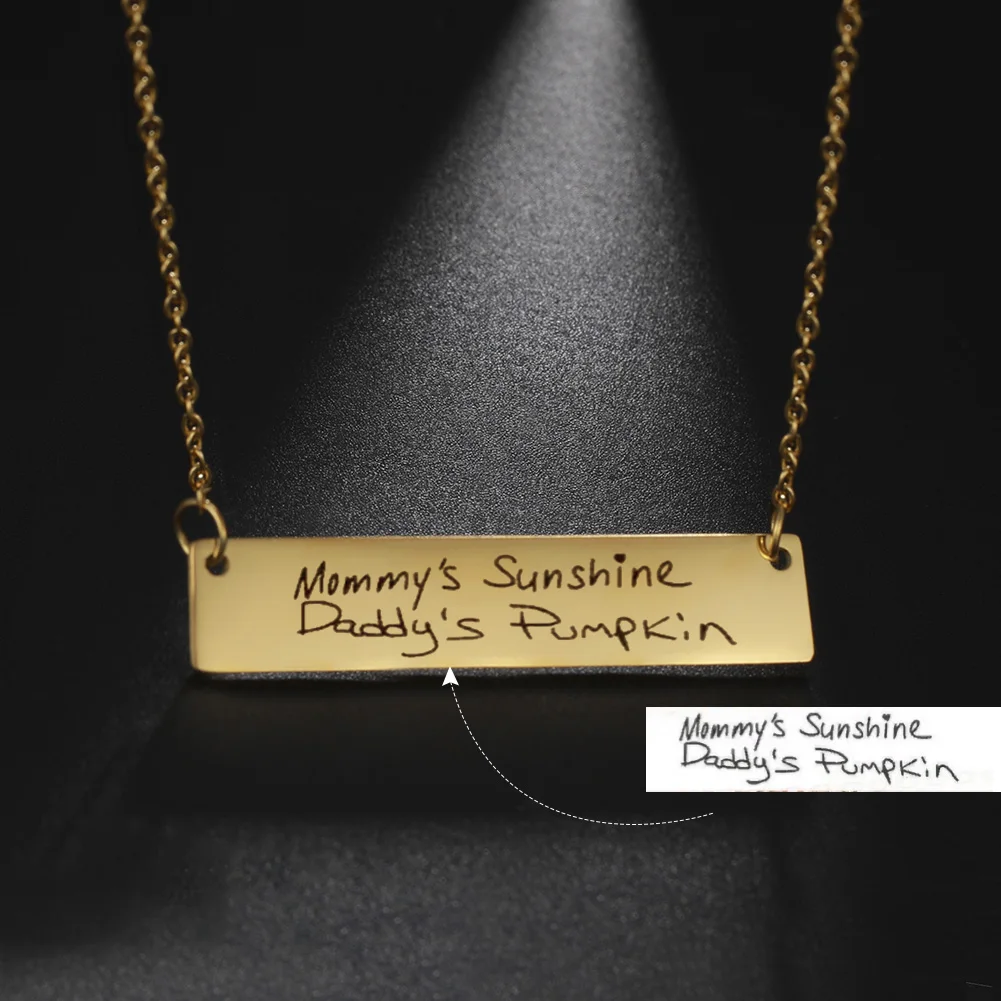

Lemegeton Personalized Custom Name Text Neckalces Handwriting Necklace Signature Stainless steel Jewelry For Women