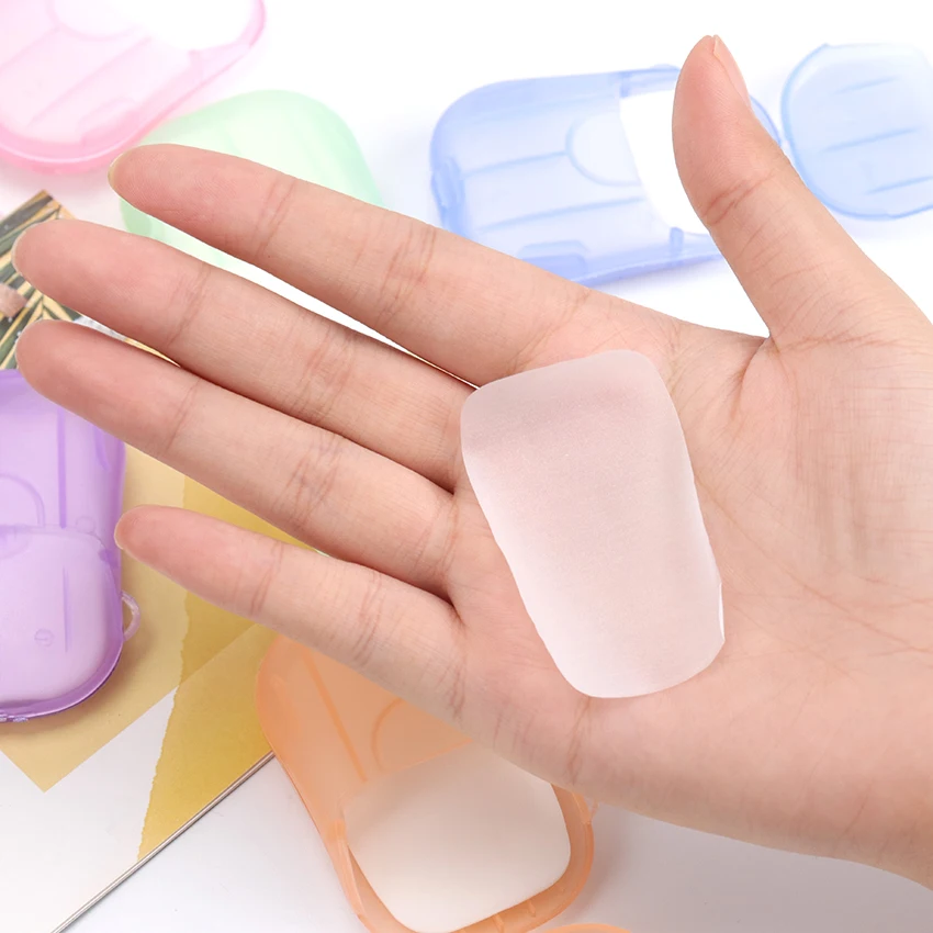 20PCS / Box Mini Portable Soap Paper Hand Wash Foam Travel Skin Care Nail Makeup Remover |