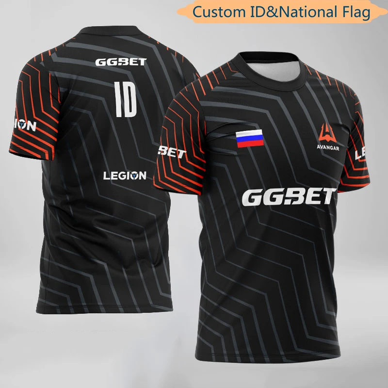 CSGO E-Sports Форма команды AVANGAR футболки для фанатов индивидуальная ID футболка мужчин