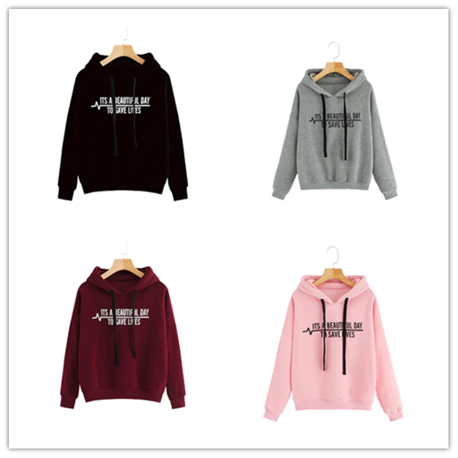 

Fashion Women Sweatshirt Autumn Long Sleeve Letter Print Hoodie Casual Loose Hooded Top For Shopping Daily Wear Streetwear