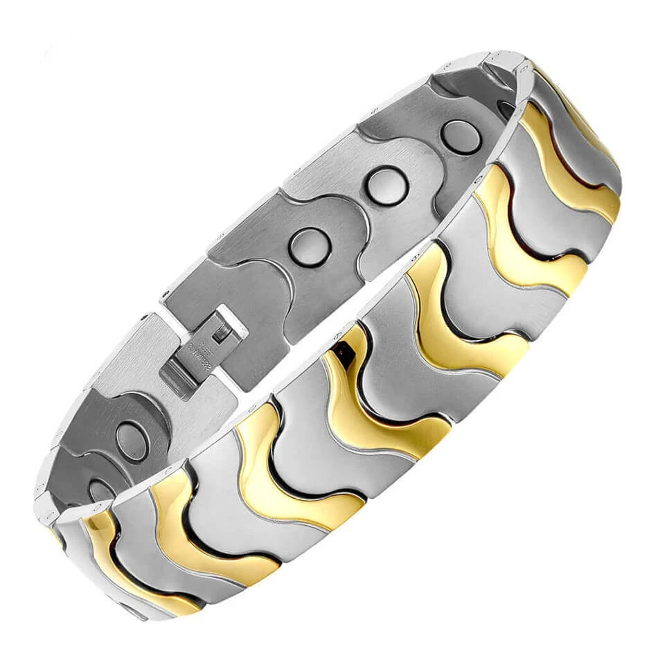 

New Titanium Steel Men Bracelet Single Row Magnet Energy Bracelet Male Jewelry