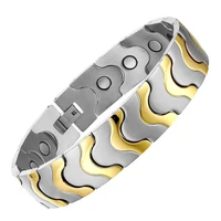 new titanium steel men bracelet single row magnet energy bracelet male jewelry