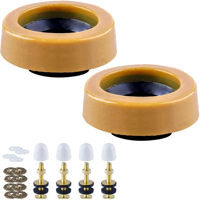 

Wax Ring Toilet Kit, With Flange And Bolts For Reinstallation Of The Toilet, Fits 3Inch Or 4Inch Waste Lines(2PCS)