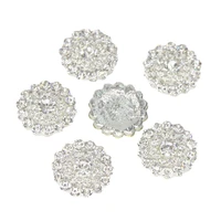 20mm garment accessories silver metal buttons for home rhinestone embellishments