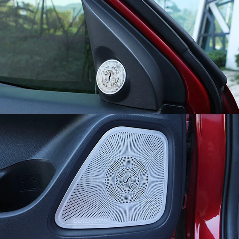 

Car Gate Door Loudspeaker Pad Cover Sticker For Mitsubishi Outlander 2012-2020 Interior A Pillar Stereo Speaker Decoration