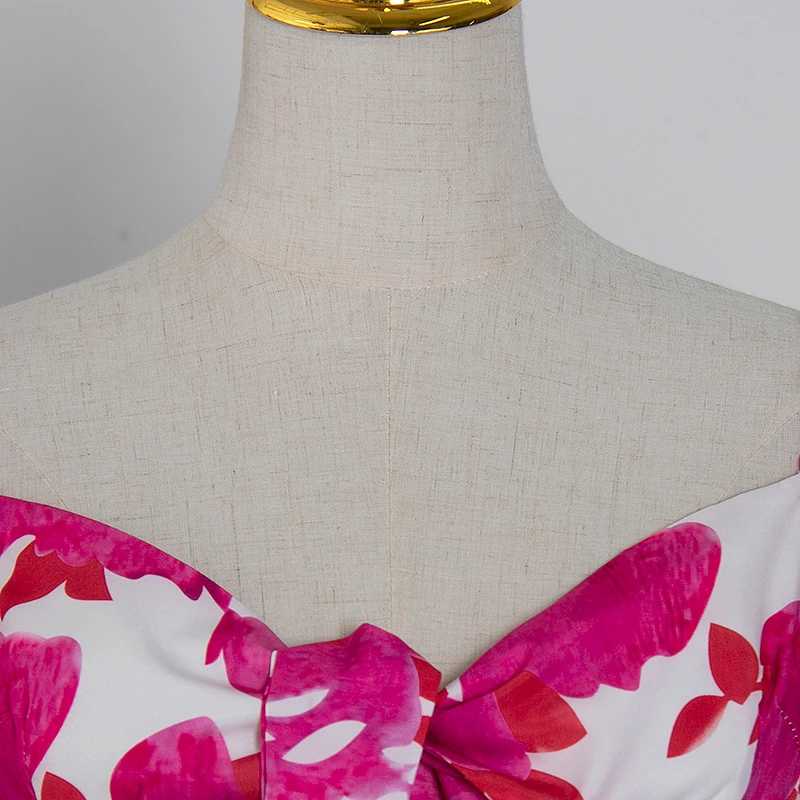 TWOTWINSTYLE винтажное женское платье с принтом квадратный воротник фонарь длинный