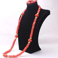 4ujewelry 45 inches african beads coral weddings jewelry set men nigerian big wedding jewellery 2021
