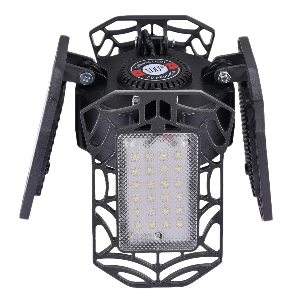 

LED Garage Light Foldable Deformable Garage Ceiling Lamp 4 Panel 96LED 12000LM 85-265V