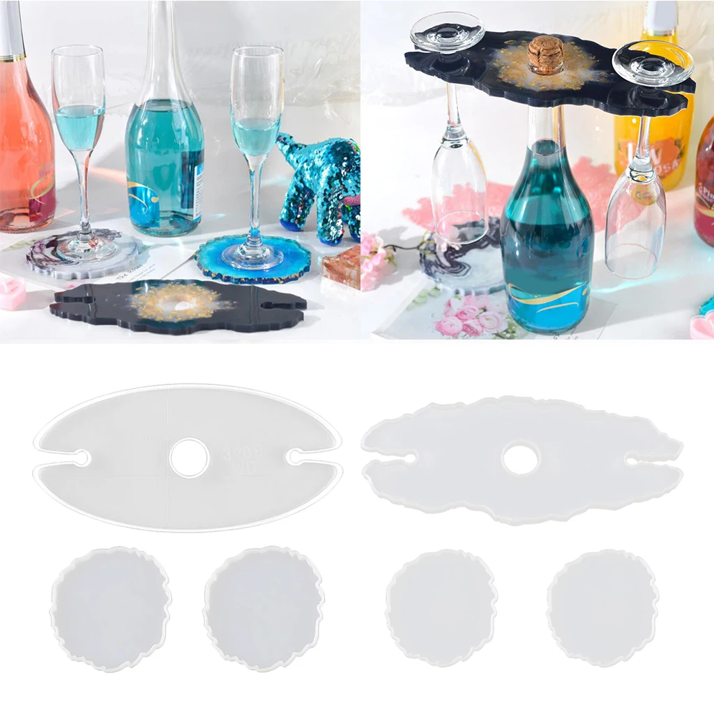 Подставка для стакана вина силиконовая форма красный стеклянный поднос горка