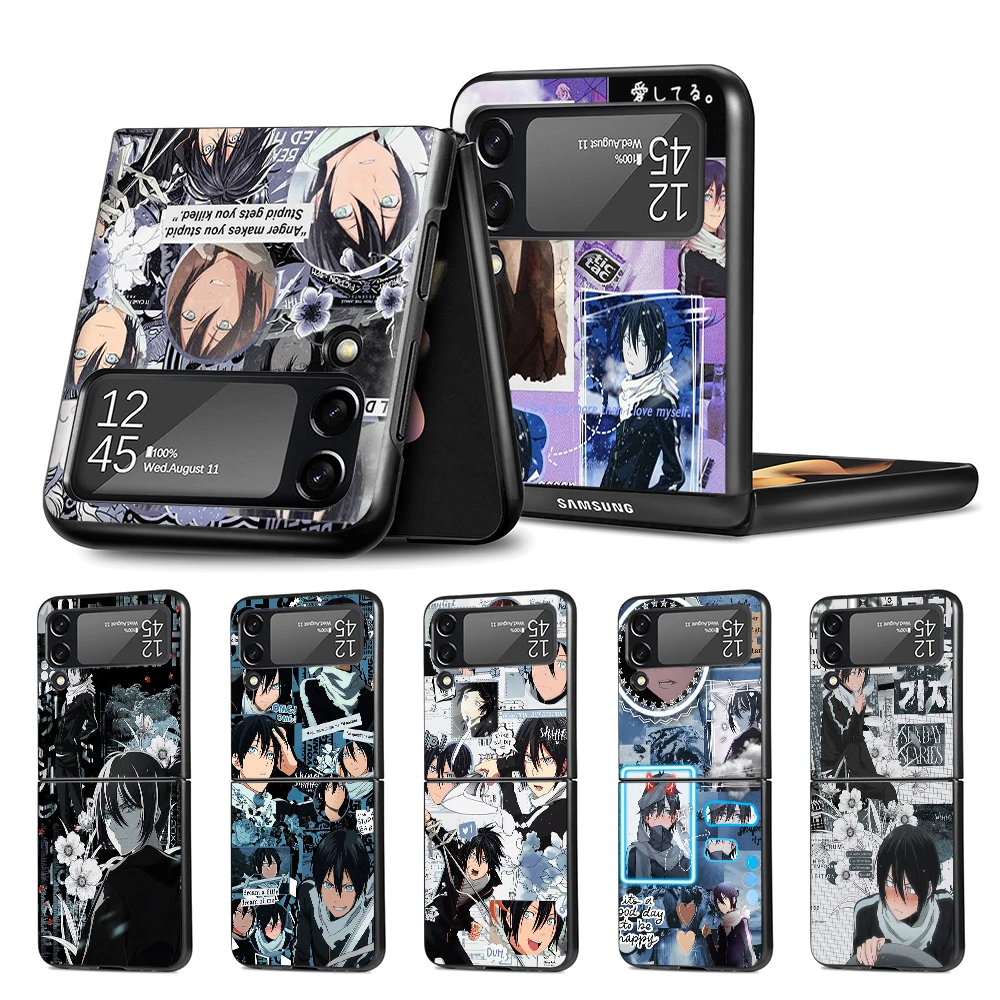 

Cell Phone Case for Samsung Galaxy Z Flip3 5G Black Coque Z Flip 3 Hard PC Luxury Cover Zflip3 Funda Capa Yato Noragami Anime