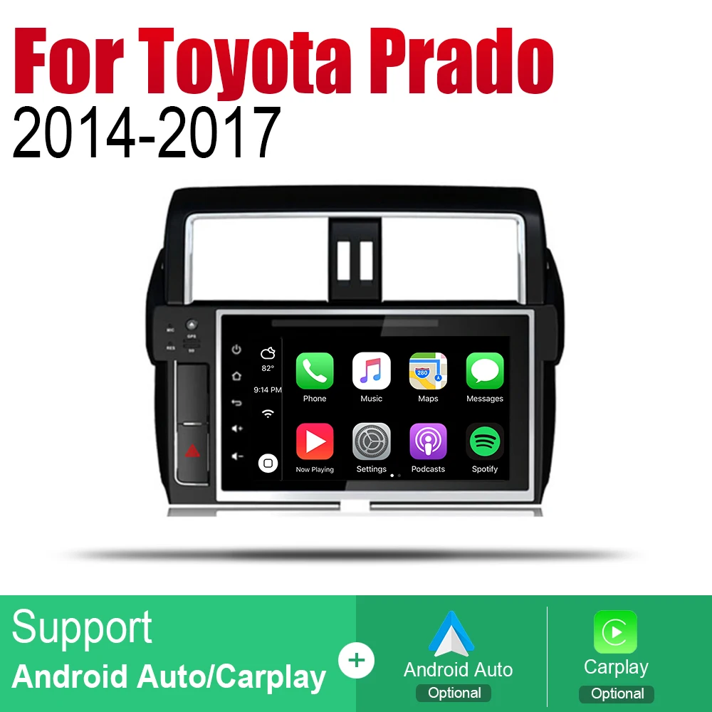 Автомагнитола на Android с GPS-навигацией стерео для Toyota Land Cruiser Prado 2014 2015 2016 2017 Bluetooth wifi