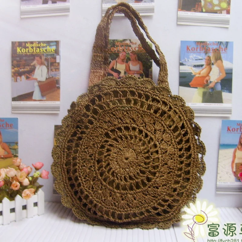 Соломенные сумки для женщин летние винтажные ручной работы из ротанга|Сумки с