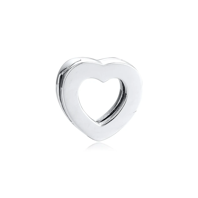 

DIY Fits for Pandora Charms Bracelets Reflexions Signature Heart Clip Beads 100% 925 Sterling-Silver-Jewelry Free Shipping