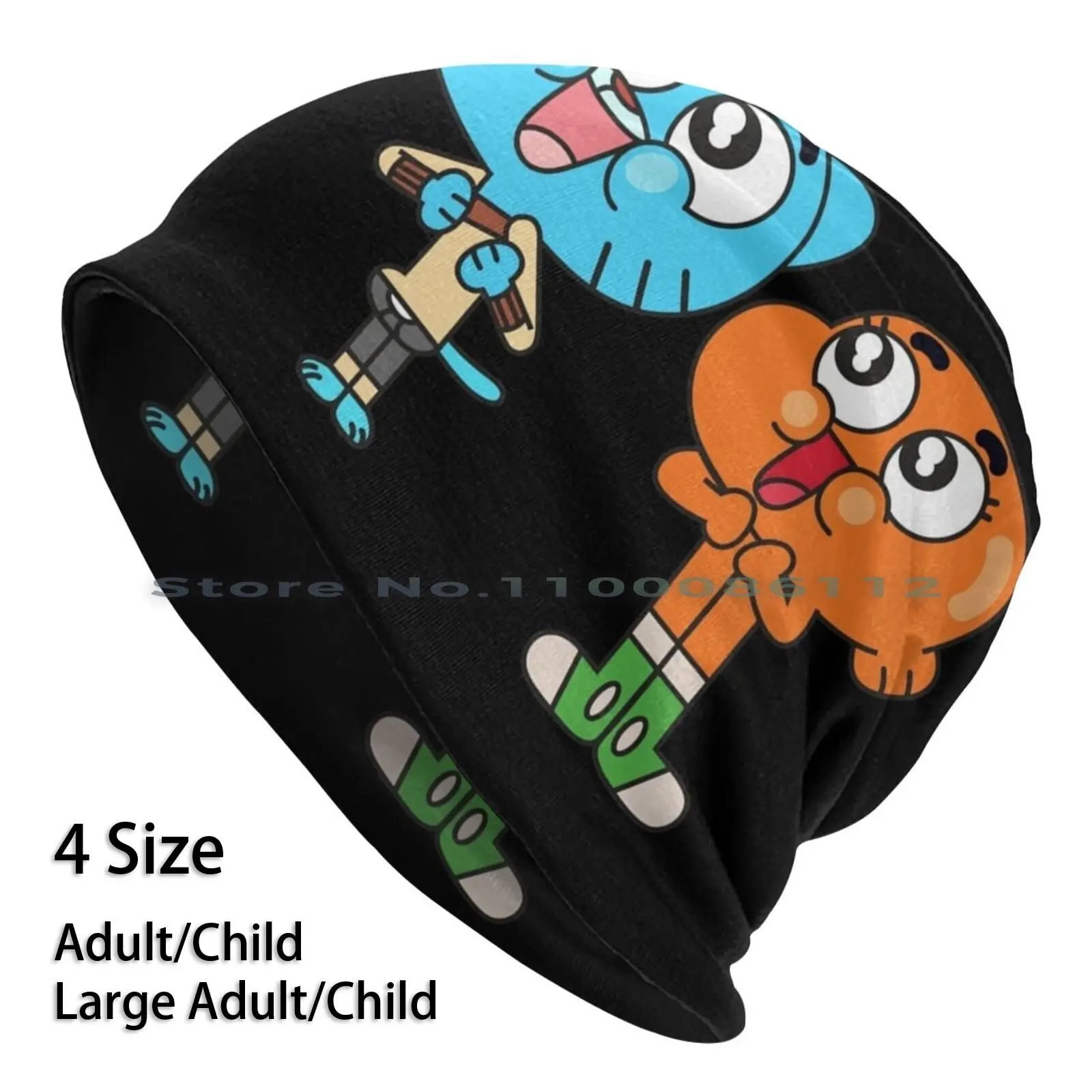 

Gumball Darwin Beanies Knit Hat Gumball Watterson Darwin Watterson The Cute Cartoon Blue Cat Gummypuss Gold Fish Foster Fish